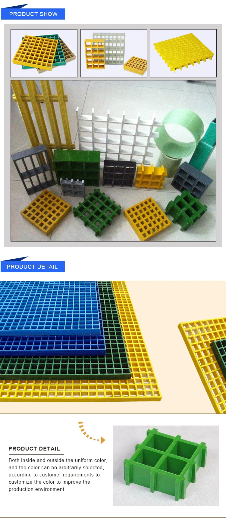 FRP Composites Grating Fiberglass Mesh Grating Walkway Platform Application